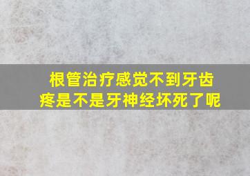 根管治疗感觉不到牙齿疼是不是牙神经坏死了呢