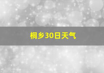 桐乡30日天气