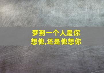 梦到一个人是你想他,还是他想你