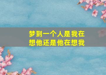 梦到一个人是我在想他还是他在想我