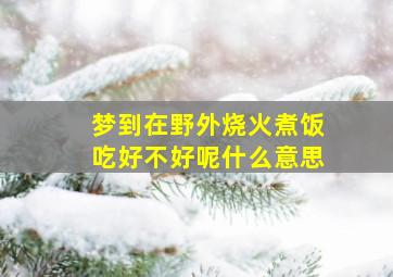 梦到在野外烧火煮饭吃好不好呢什么意思