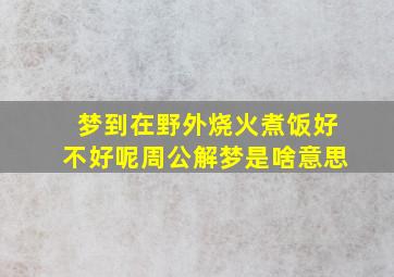 梦到在野外烧火煮饭好不好呢周公解梦是啥意思