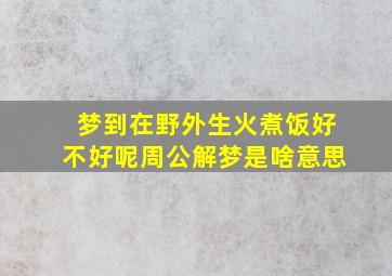 梦到在野外生火煮饭好不好呢周公解梦是啥意思