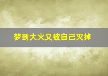 梦到大火又被自己灭掉