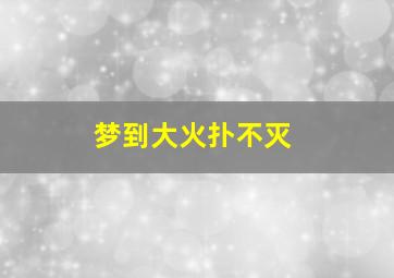 梦到大火扑不灭