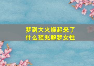 梦到大火烧起来了什么预兆解梦女性