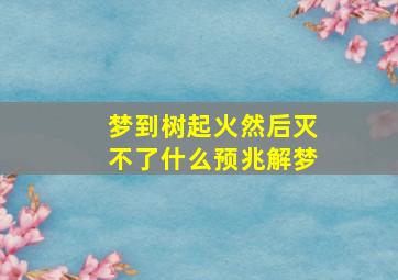 梦到树起火然后灭不了什么预兆解梦