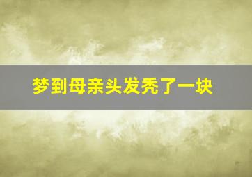 梦到母亲头发秃了一块