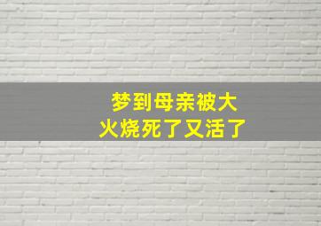 梦到母亲被大火烧死了又活了