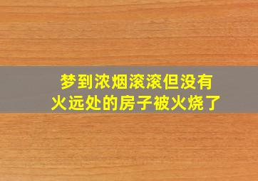 梦到浓烟滚滚但没有火远处的房子被火烧了