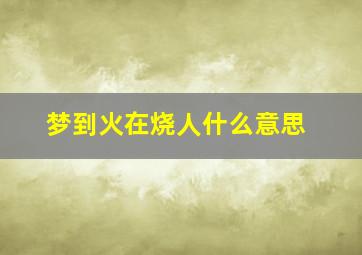 梦到火在烧人什么意思