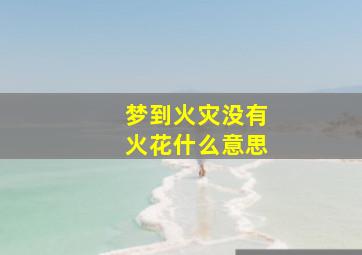 梦到火灾没有火花什么意思