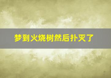 梦到火烧树然后扑灭了