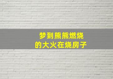 梦到熊熊燃烧的大火在烧房子