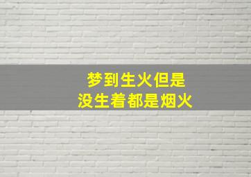 梦到生火但是没生着都是烟火