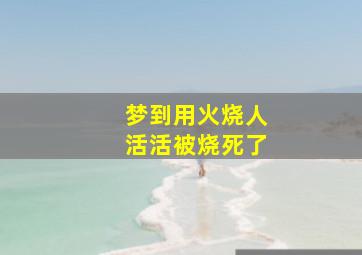 梦到用火烧人活活被烧死了