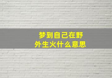 梦到自己在野外生火什么意思