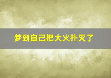 梦到自己把大火扑灭了