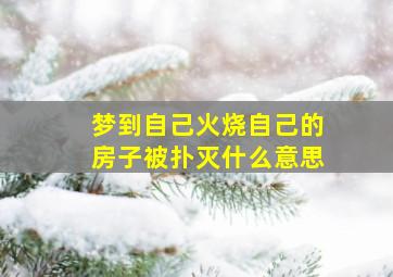 梦到自己火烧自己的房子被扑灭什么意思