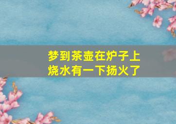 梦到茶壶在炉子上烧水有一下扬火了