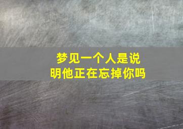 梦见一个人是说明他正在忘掉你吗