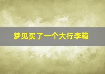 梦见买了一个大行李箱