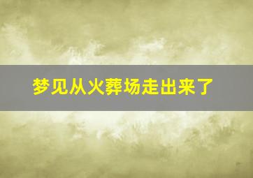 梦见从火葬场走出来了