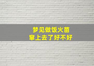 梦见做饭火苗窜上去了好不好