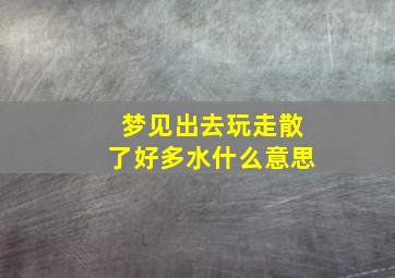 梦见出去玩走散了好多水什么意思