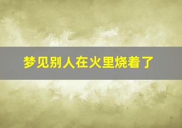 梦见别人在火里烧着了