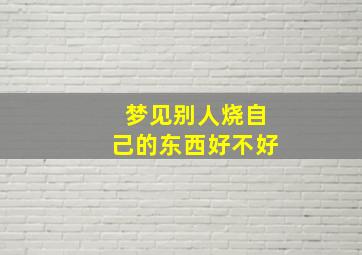 梦见别人烧自己的东西好不好