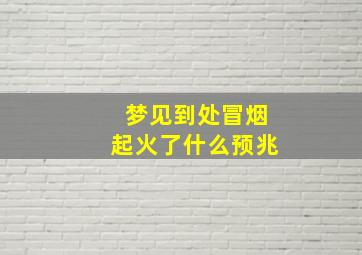 梦见到处冒烟起火了什么预兆