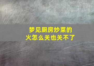 梦见厨房炒菜的火怎么关也关不了