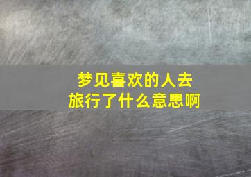 梦见喜欢的人去旅行了什么意思啊