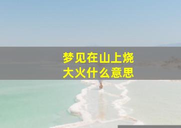 梦见在山上烧大火什么意思