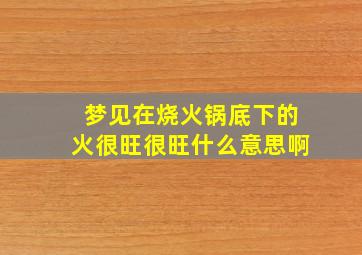 梦见在烧火锅底下的火很旺很旺什么意思啊