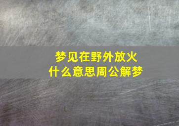 梦见在野外放火什么意思周公解梦