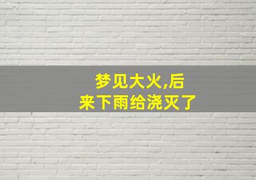 梦见大火,后来下雨给浇灭了