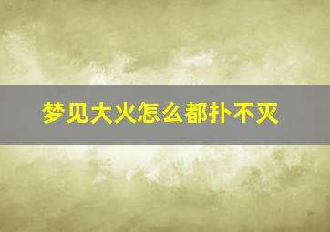 梦见大火怎么都扑不灭