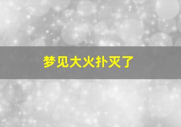 梦见大火扑灭了