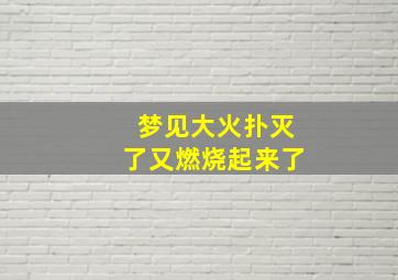 梦见大火扑灭了又燃烧起来了