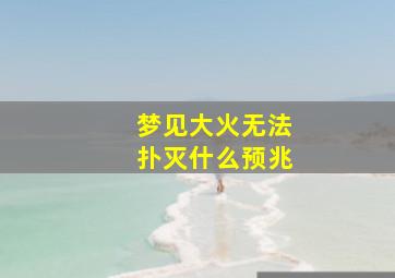 梦见大火无法扑灭什么预兆