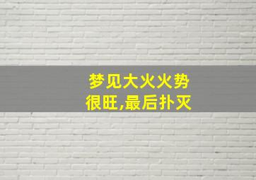 梦见大火火势很旺,最后扑灭