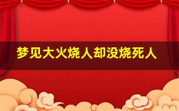 梦见大火烧人却没烧死人