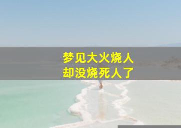 梦见大火烧人却没烧死人了