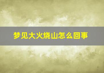 梦见大火烧山怎么回事