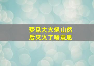 梦见大火烧山然后灭火了啥意思