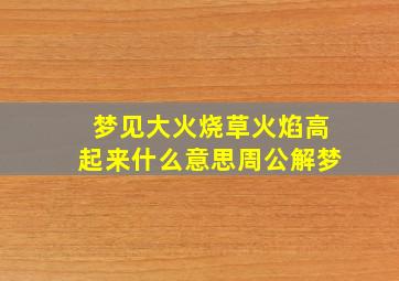 梦见大火烧草火焰高起来什么意思周公解梦