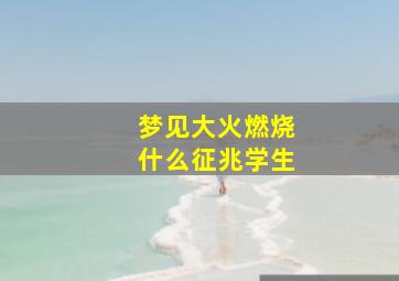 梦见大火燃烧什么征兆学生