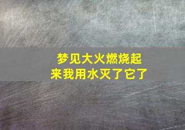 梦见大火燃烧起来我用水灭了它了